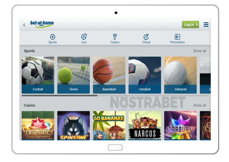 bet at home mobile website version